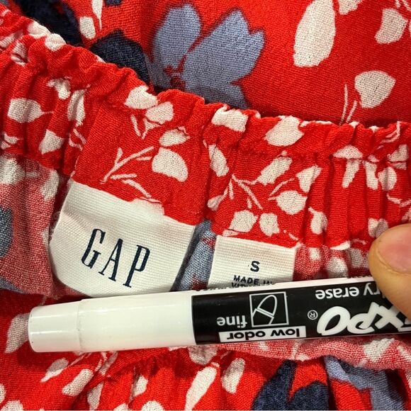 GAP Red and Blue long sleeve Floral mini Dress size small - Picture 10 of 13